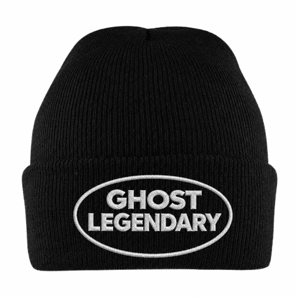 CUFFED KNITTED BEANIE - BLACK