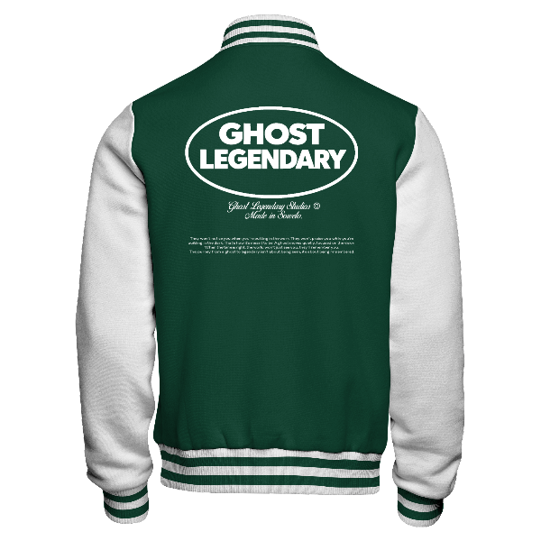 BOTTLE GREEN VARSITY JACKET