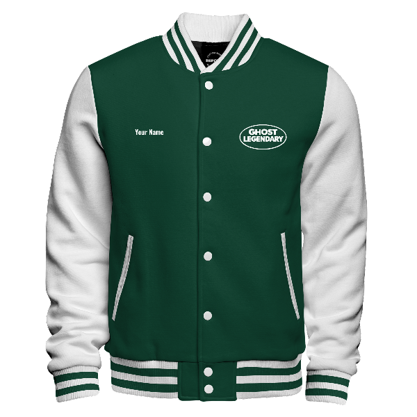 BOTTLE GREEN VARSITY JACKET
